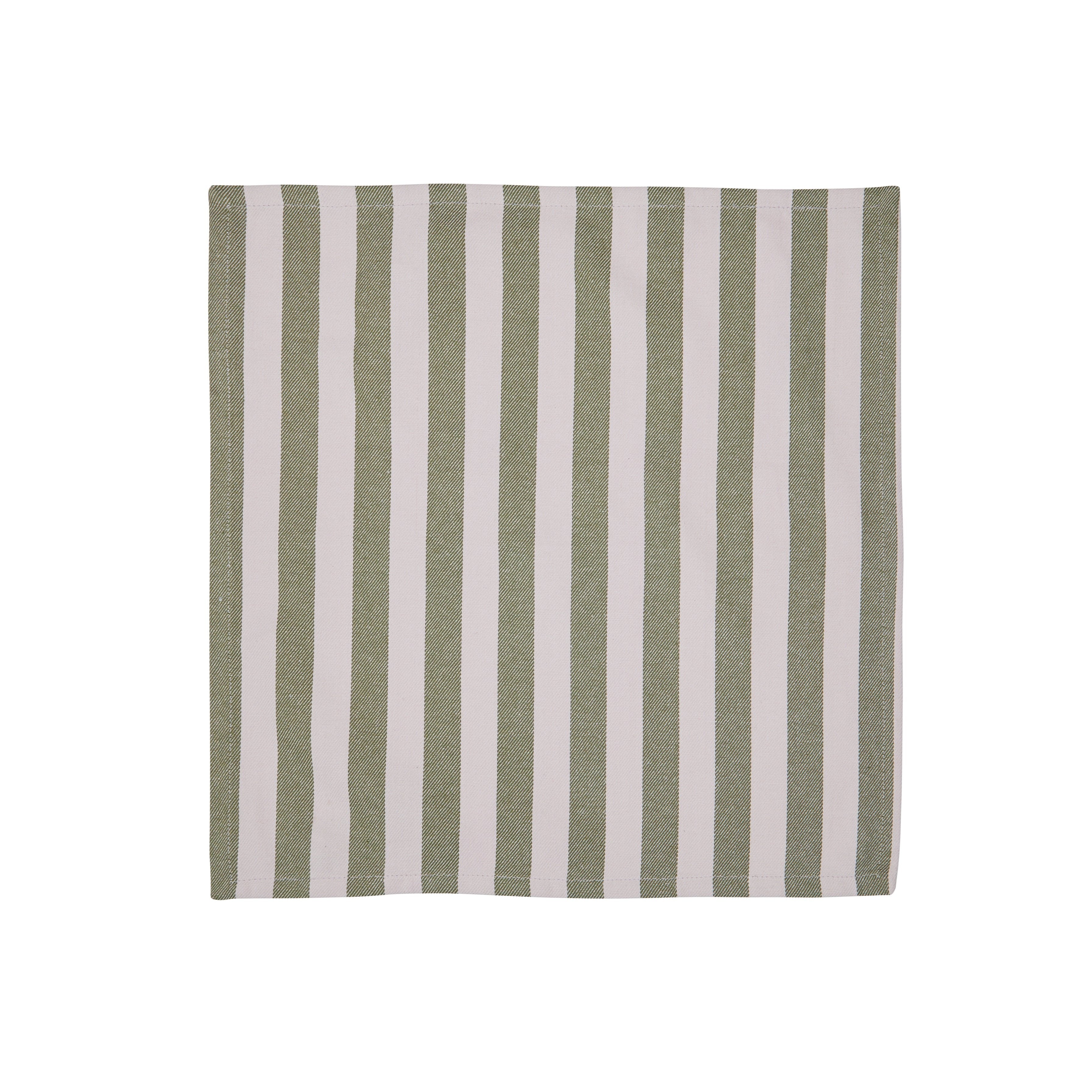 Stribet stofserviet, rosa/grøn - 45x45 cm.